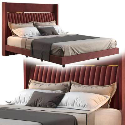 现代布艺双人床-118